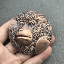 Ancient Play Miscellaneous Bronze Ware Zodiac Zodiac Bronze Badge Handlebar Zodiac Monkey Home Craft Pendulum