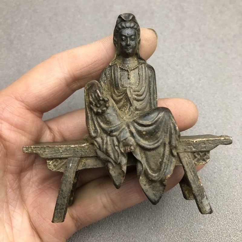 Bronze ware Buddha statue bench Buddha at the mercy of the small number of home craftsmanship