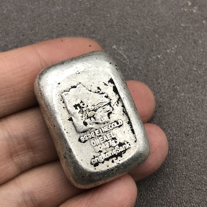 Silver ingot Yuanbao lion head silver brick bronze-silver silver ingot retro-ancient home process pendulum piece handlebar piece 