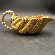 Antiques and miscellaneous wine cups wine glasses Zhenguan Year of the Tang Dynasty gilt bronze wares retro home craft ornaments