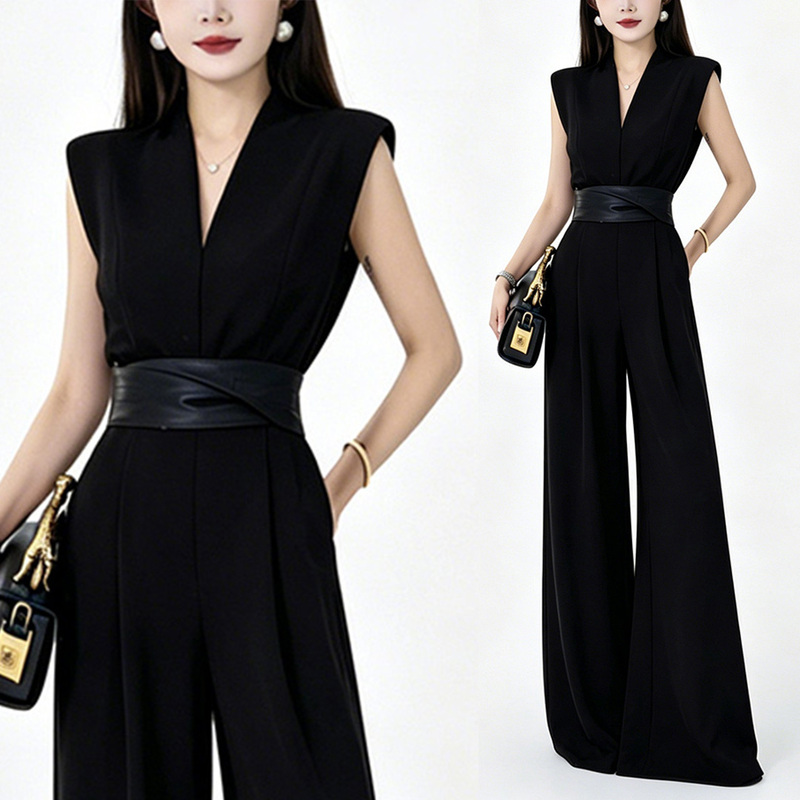French-Style Fashionable Jumpsuit for Women, 2026 Summer New Model, Versatile and Elegant, Sleeveless, Waist-Cinching, Slimming One-Piece Jumpsuit