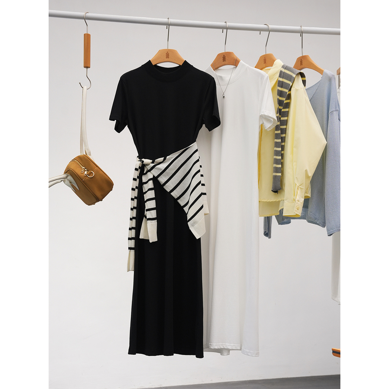 In Stock, Farewell 50% off Paper Man T-Shirt Dress~100% Cotton, Slightly Cinched Waist, Long Dress for Women＜Ayjn016