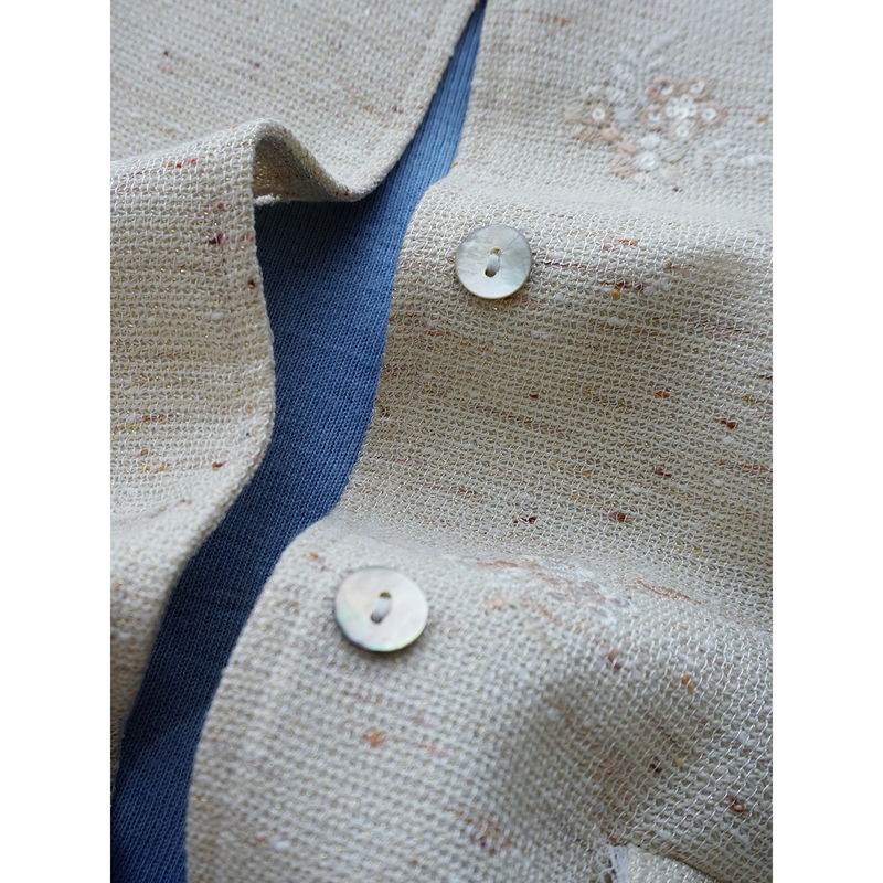 In Stock, Farewell 50% off - Exquisite Embroidered Sequins! Chanel-Style Shell Button Round Neck Jacket for Women, Early Autumn『Tzzh008