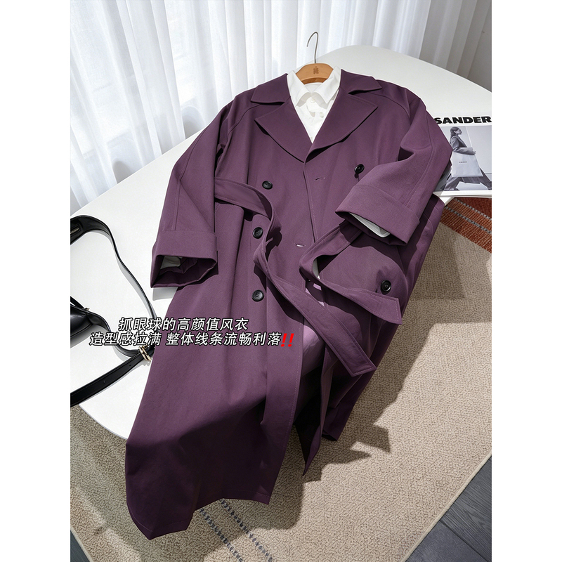 In Stock, Farewell to 50% off Off-Season Benefits, Worth Owning! Fermented Wash Double-Breasted Long Trench Coat for Women《Ezza079》