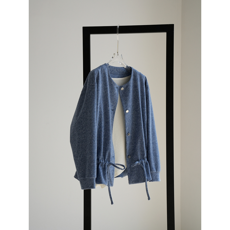 Pm Ready-To-Wear 20% off Lightweight and Crisp! Two-Way Drawstring Design, Loose Round-Neck Jacket for Women `Kyz2W349 Pm Ready-To-Wear 20% off Lightweight and Crisp! Two-Way Drawstring Design, Loose Round-Neck Jacket for Women `Kyz2W349