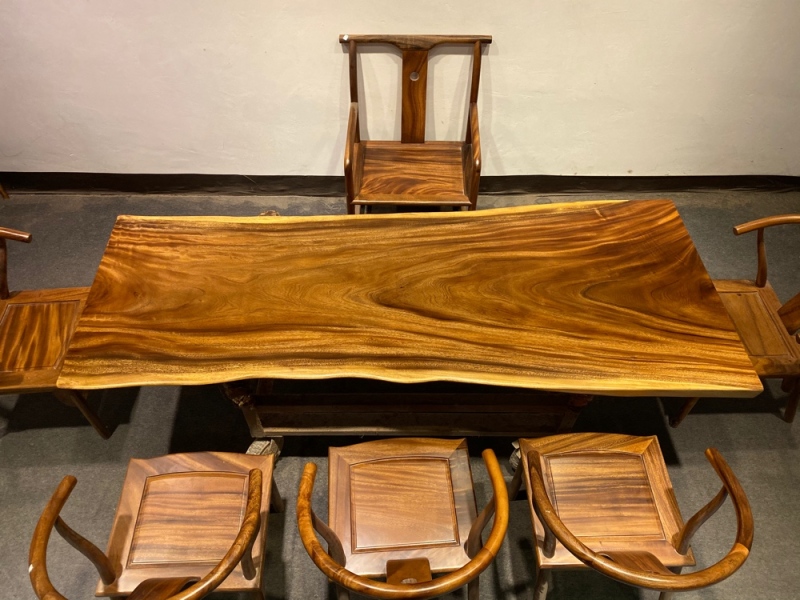 Black walnut Okan large board tea table solid wood large board log table modern office tea board tea table new Chinese style South America