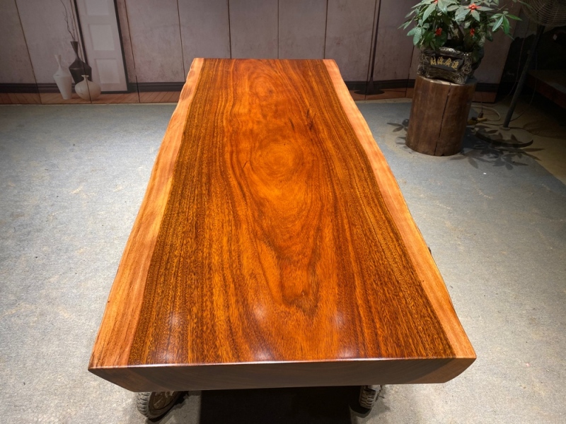 Ocan large board Solid wood log tea table Tea board Office desk chair combination table Calligraphy painting Whole block conference table Mahogany