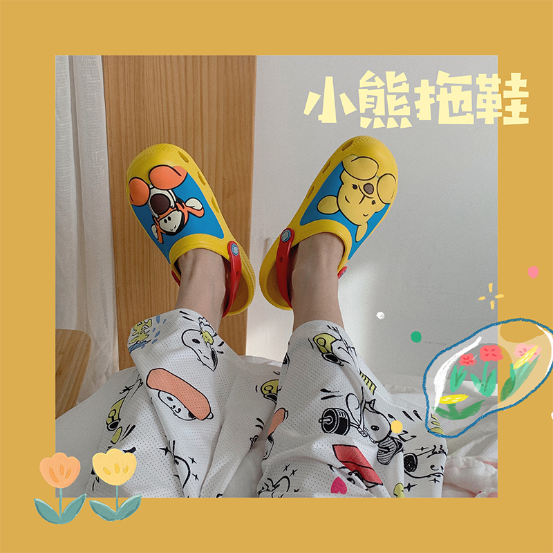 Summer adult Little Bear Vinny slippers can be worn outside with jumping tiger slippers Slippers Cartoon Cute Bathroom Beach Cave Shoes