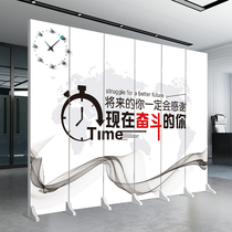 Screen partition wall living room folding mobile office company shielding modern simple room decoration double-sided folding screen