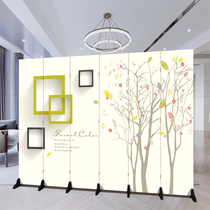 Simple modern screen partition wall Living room office company bedroom occlusion household folding mobile double-sided folding screen