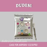 Creative Nishe Candy Silver Ribbon Diamond подходит для защиты AirPodSPRO2 Generation Airpods Third -Generation AirPods1/2 -го поколения Pro Wireless Bluetooth Cover Cover Cover Shell Shell Shell