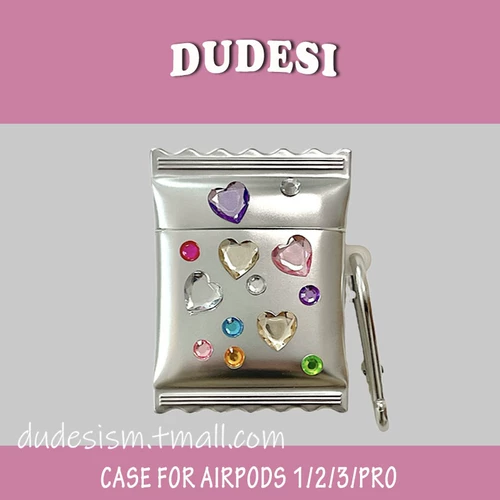 Creative Nishe Candy Silver Ribbon Diamond подходит для защиты AirPodSPRO2 Generation Airpods Third -Generation AirPods1/2 -го поколения Pro Wireless Bluetooth Cover Cover Cover Shell Shell Shell