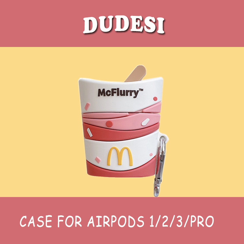 Creative Cartoon Wheat Cyclone Ice Cream Cups AirPods Protective Sleeves AirPodsPro3 Generations Apple airpods2 Generation Wireless Bluetooth Headsets Protection Shell Tide Soft Anti-Genders