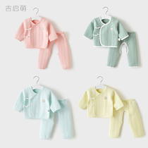Newborn baby clothes Spring and autumn winter newborn cotton cotton cotton cotton thin cotton split autumn clothes monk baby underwear set