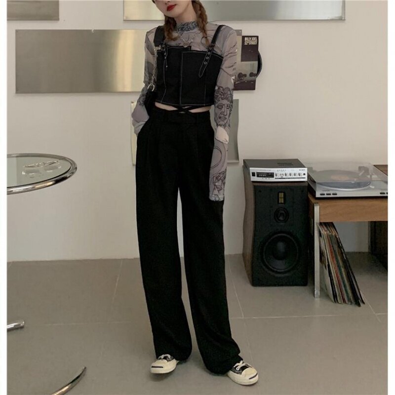 Fashion Suit Woman Spring Autumn Printed High Neckline Gauze Undershirt Stack Wearing Jacket Design Sensation Vest Waistcoat waistcoat Two sets