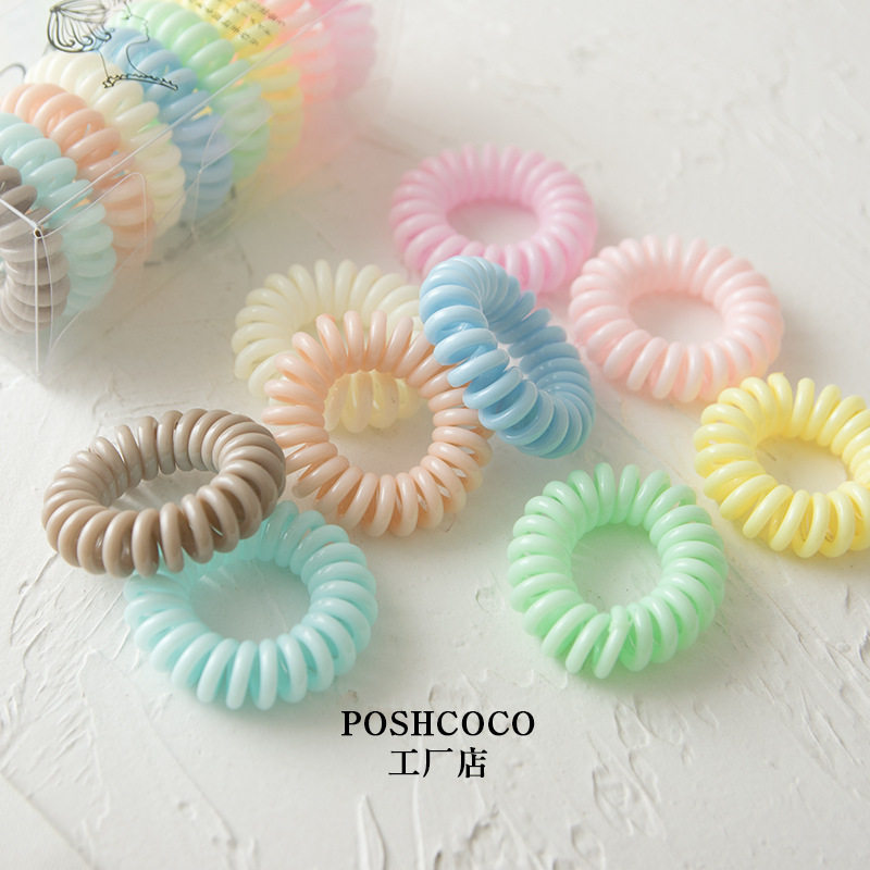 Rainbow wire hair ring Korean candy girl heart rope 9 a box of leather band small fresh hair rope