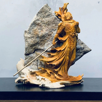 Taihang cliff cypress Great sage Qi Tian Sun Wukong root carving Wood carving ornaments Bouldering bucket victory Buddha handicraft carving figures