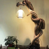 Cliff cypress root carved down lamp Zen tea room ornaments Table lamp Floor lamp Root carved log root natural shape lamp