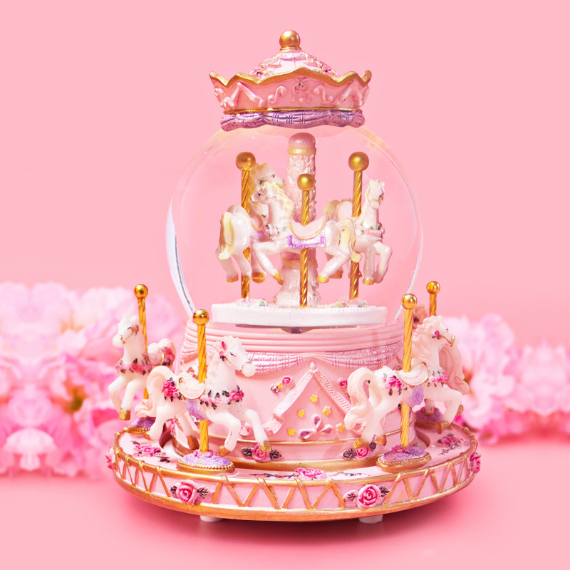Crystal ball drifting snow carousel music box music box children goddess birthday gift girls send girls toys