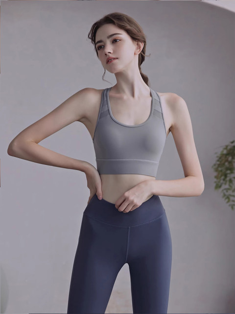 2026 Spring and Autumn Quick-Drying Sports Fitness Professional Running Women's Morning Run Pilates Training Yoga Suit with Chest Pad Set
