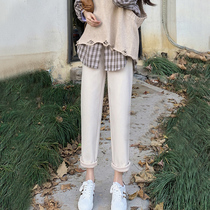 Spring and Autumn 2021 New woolen pants womens high waist slim casual radish pants loose Haren pants straight suit pants