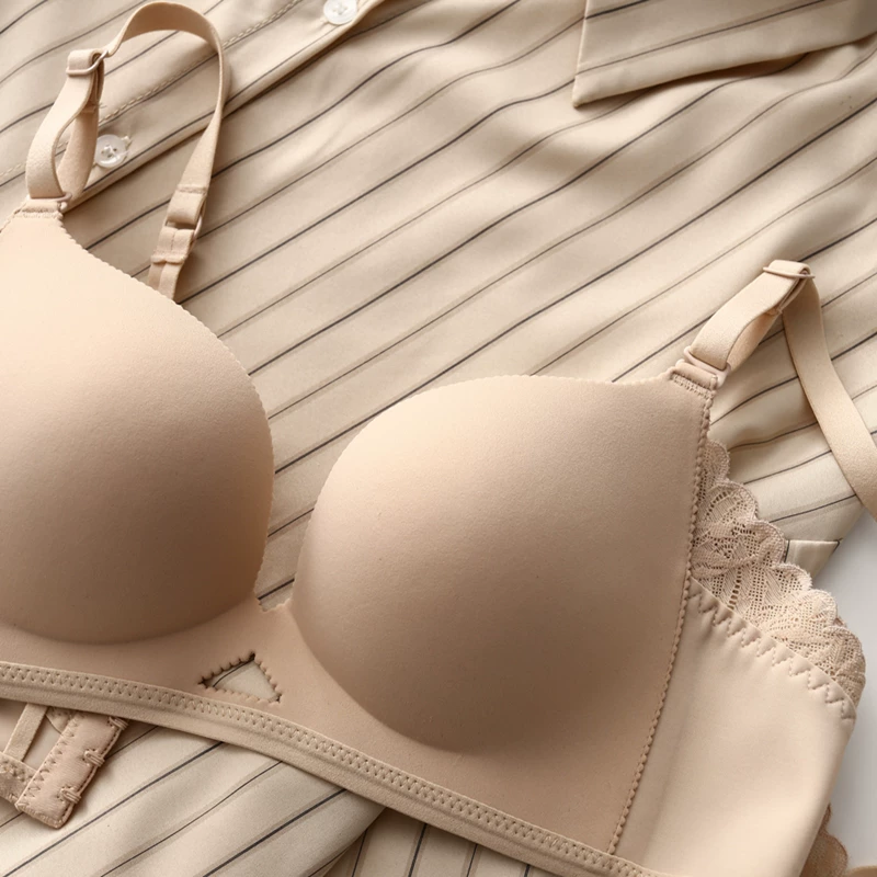 Japanese bra, supporting set, glossy thin underwear