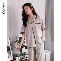 Pajamas net red hot style 2021 womens summer pure cotton short-sleeved summer lace womens home clothes suit summer home clothes