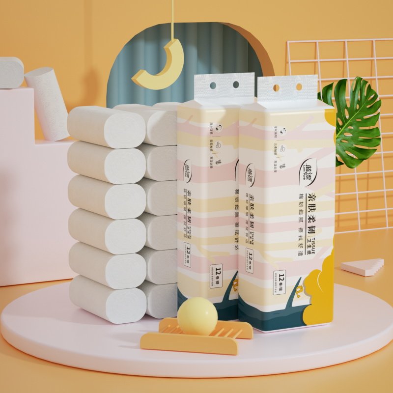 虾选 蓝漂 本色不漂白 无芯卷纸 4层24卷 天猫优惠券折后￥9.9包邮（￥19.9-10）