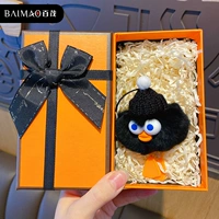 Черная подвеска, оранжевая подарочная коробка