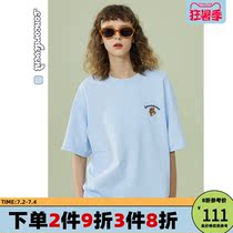CONCORDEVENT Short Sleeve Tide Cards 2022 Summer New Loose T-shirt Casual Round Collar Embroidered Couples Compassionate