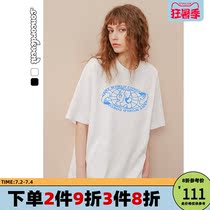 CONCORDEVENT SUMMER SMALL BEAR PRINT FOR MEN AND WOMEN Summer Heavy Lbs Short Sleeves 2022 Trendy Loose T-shirt