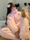 2025 new hellokitty coral velvet pajamas for women winter three-layer quilted plus velvet thickened cute home clothes