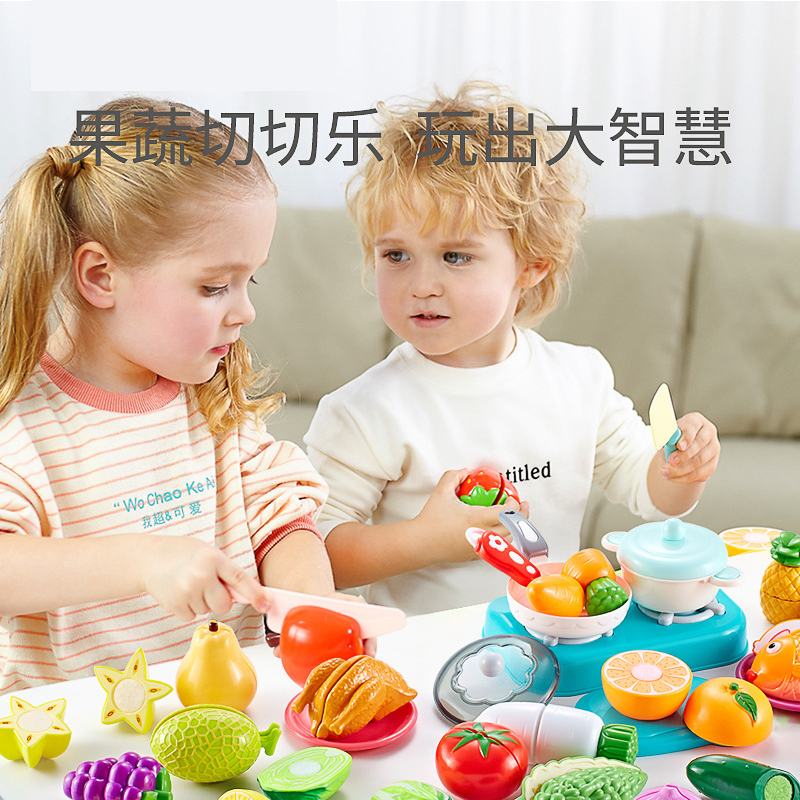 Children Cechele fruit Vegetable Suit Toy Male Girl Nursery School Emulate home Kitchen Can Cook-Taobao