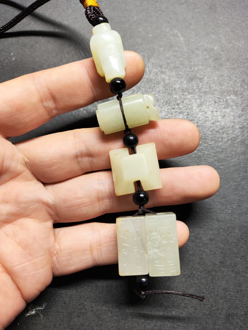 旧藏和田玉汉代五宝串，穿越千年的神秘魅力🔮-车挂-淘宝好物网