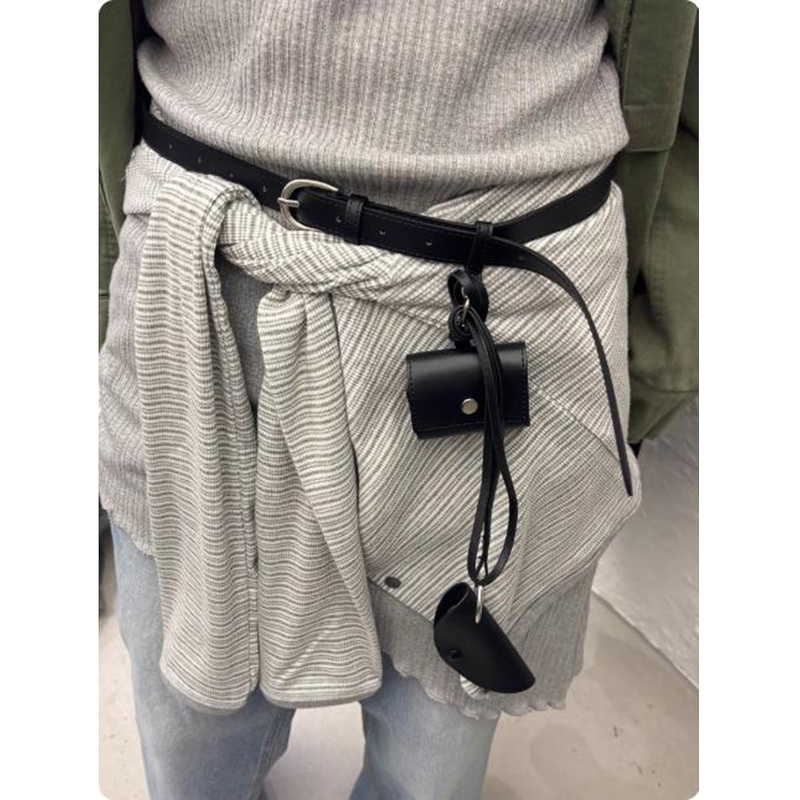Arnopan Niche Versatile Belt Korean 2026 Early Spring New Pu Leather Waist Bag Pendant Layered Belt