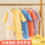 Детское демисезонное осеннее бархатное термобелье, удерживающее тепло боди, пижама для новорожденных, осенний комбинезон