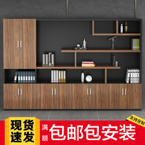 Office furniture Wooden file cabinet bookcase combination board-type data file cabinet boss room background file cabinet