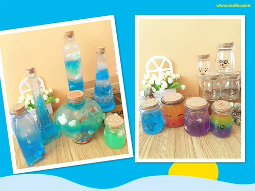 Звездное небо, радужная морская стеклянная бутылка для плавания, «сделай сам»