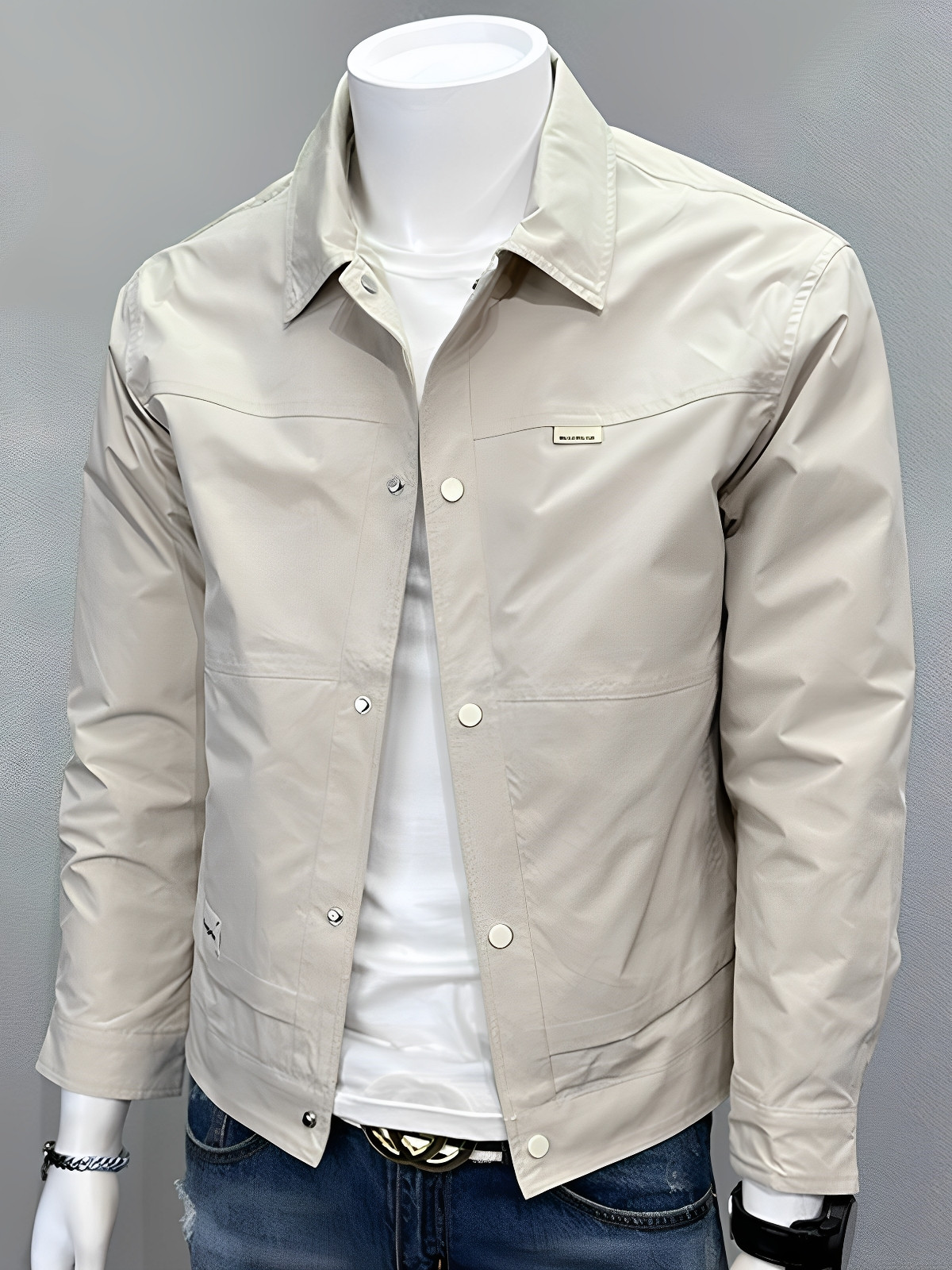 Spring and Autumn New Men's Jacket Korean Style Trendy Handsome Casual Lapel Simple Short Top Versatile Coat for Men