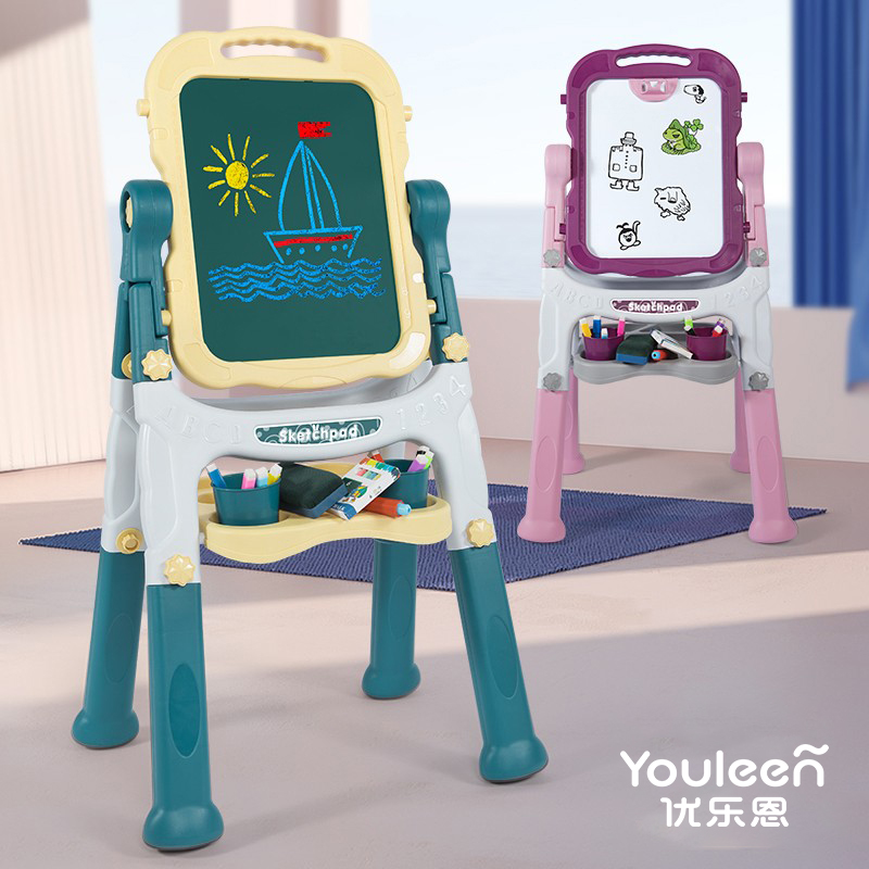 Uleen Children's Scaffolding Magnetic Painting Drawing Board Graffiti Whiteboard Double-sided Dust-free Household Small Chalkboard Great Gift