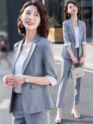 Small suit suit women's coat Korean version of national fashion temperament mid-sleeve spring summer thin professional suit top high end