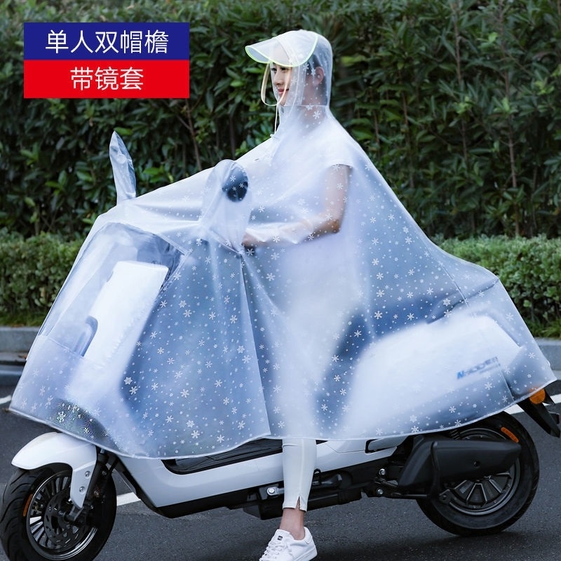 Electric battery motorcycle raincoat long version full body anti-rainstorm single fashion riding women's models increase thickening poncho