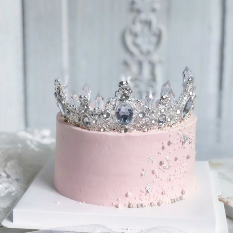 Cake baking decoration alloy Diamond Crystal column Crown creative birthday gift children adult scene ornaments