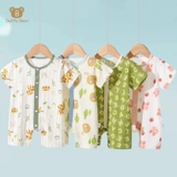 Детское летнее хлопковое боди для мальчиков, летняя одежда для девочек, тонкая пижама, короткий рукав