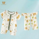 Детское летнее хлопковое боди для мальчиков, летняя одежда для девочек, тонкая пижама, короткий рукав