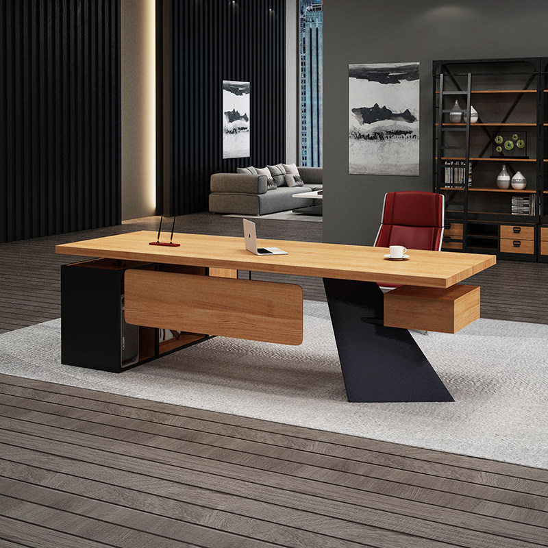 Industrial style Nordic solid wood desk boss desk president desk manager supervisor desk simple modern creative computer desk