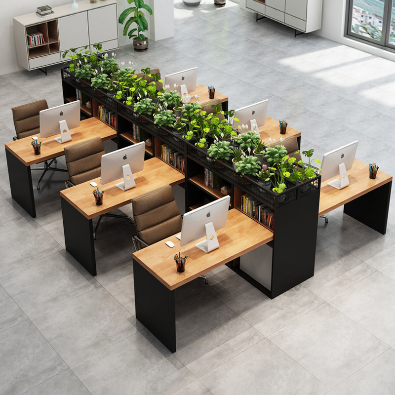 Industrial Wind Staff Desk Chair Composition 4 6 People's Desk Screen Screen Cassette Station Minimalist Modern Furniture