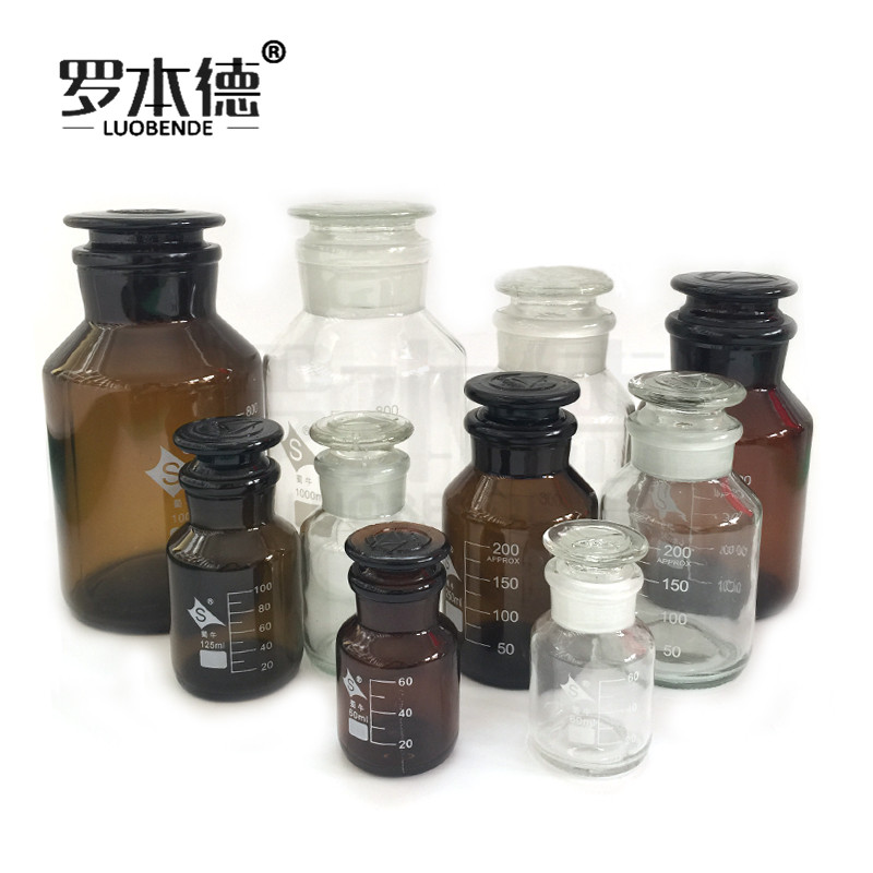 蜀牛大口试剂瓶 刻度广口瓶 广口试剂瓶带刻度 透明/棕色 60/125/250/500/1000/2500/5000ml