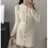 Элитное изысканное базовое осеннее демисезонное модное платье, увеличенная толщина, коллекция 2023