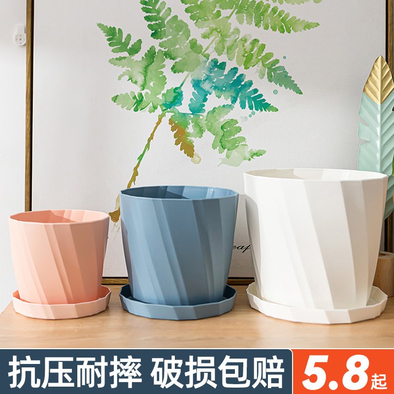 Flower pot Nordic simple plastic resin pot 2021 new gallon size manufacturer direct sales imitation ceramic clearance